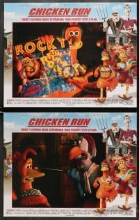 7z109 CHICKEN RUN 8 LCs 2000 Peter Lord & Nick Park claymation, poultry with a plan!