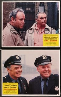 7z241 LAW & DISORDER 8 LCs 1974 Carroll O'Connor & Ernest Borgnine as auxiliary police!