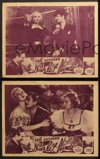 7z729 LET'S FALL IN LOVE 3 LCs R1940s images of Edmund Lowe & Ann Sothern & Hopkins, Scarlet Blonde!