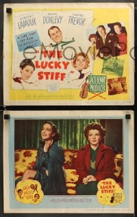 7z257 LUCKY STIFF 8 LCs 1948 great image of Dorothy Lamour, Brian Donlevy & Claire Trevor!