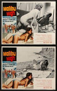7z262 MALIBU HIGH 8 LCs 1979 nobody dared flunk sexy half naked beach girl Jill Lansing!