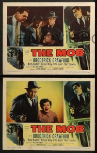 7z279 MOB 8 LCs 1952 cool images of Broderick Crawford, Matt Crowley & Richard Kiley, gangsters!