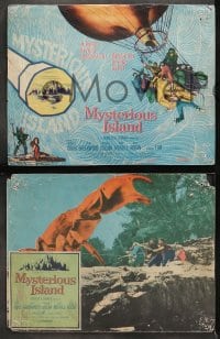 7z290 MYSTERIOUS ISLAND 8 LCs 1961 Ray Harryhausen, Jules Verne sci-fi, cool hot-air balloon tc art!