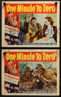 7z482 ONE MINUTE TO ZERO 7 LCs 1952 soldier Robert Mitchum, pretty Ann Blyth, Howard Hughes!