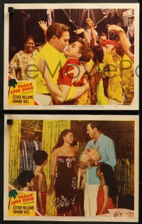 7z745 PAGAN LOVE SONG 3 LCs 1950 great images of Howard Keel, sexy Esther Williams!