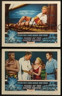 7z321 PEARL OF THE SOUTH PACIFIC 8 LCs 1955 many images of sexy Virginia Mayo & Dennis Morgan!