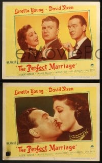 7z325 PERFECT MARRIAGE 8 LCs 1946 Loretta Young, David Niven, Eddie Albert, Zasu Pitts