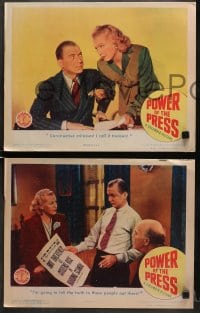 7z486 POWER OF THE PRESS 7 LCs 1943 Sam Fuller's story of ruthless publisher & honest editor!