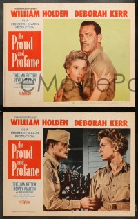 7z334 PROUD & PROFANE 8 LCs 1956 William Holden, Deborah Kerr, Thelma Ritter, World War II!