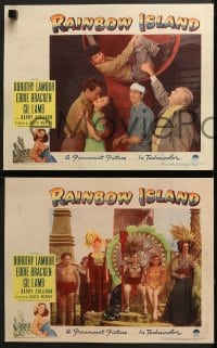 7z667 RAINBOW ISLAND 4 LCs 1944 Dorothy Lamour, Barry Sullivan, native girls, Eddie Bracken!