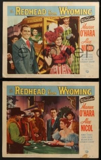 7z557 REDHEAD FROM WYOMING 6 LCs 1953 Maureen O'Hara, Alex Nicol, cowboy western action, gambling!