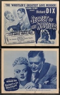 7z354 SECRET OF THE WHISTLER 8 LCs 1946 Richard Dix & Leslie Brooks, greatest love murder, rare!