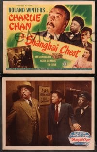 7z361 SHANGHAI CHEST 8 LCs 1948 Roland Winters as Charlie Chan, Mantan Moreland, Sen Yung, complete!