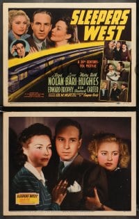 7z369 SLEEPERS WEST 8 LCs 1941 Lloyd Nolan as Michael Shayne, Lynn Bari, Mary Beth Hughes, Brophy!