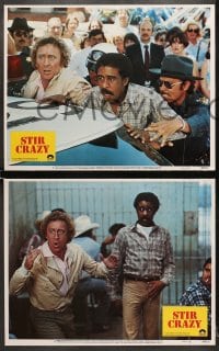 7z379 STIR CRAZY 8 LCs 1980 Gene Wilder & Richard Pryor in jail together, Sidney Poitier directed!