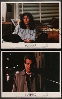 7z388 SUSPECT 8 LCs 1987 lawyer Cher, Dennis Quaid, Liam Neeson, Joe Mantegna