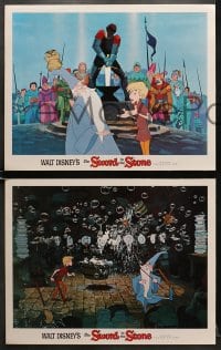7z681 SWORD IN THE STONE 4 LCs R1973 Disney cartoon of young King Arthur & Merlin the Wizard!