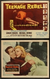 7z396 TEENAGE REBEL 8 LCs 1956 Michael Rennie sends daughter to mom Ginger Rogers so he can have fun
