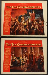 7z397 TEN COMMANDMENTS 8 LCs 1956 Cecil B. DeMille classic, Charlton Heston, Yul Brynner!