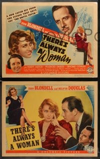 7z400 THERE'S ALWAYS A WOMAN 8 LCs 1938 Joan Blondell, Melvyn Douglas & Astor, rare complete set!