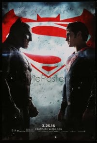 8a084 BATMAN V SUPERMAN teaser DS 1sh 2016 Ben Affleck and Henry Cavill in title roles facing off!