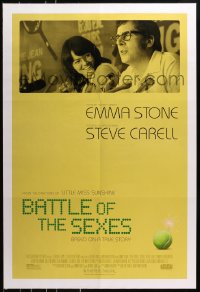 8a088 BATTLE OF THE SEXES advance DS 1sh 2017 image of Emma Stone & Steve Carell at news conference!
