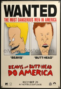 8a093 BEAVIS & BUTT-HEAD DO AMERICA teaser 1sh 1996 Mike Judge MTV juvenile delinquent cartoon!