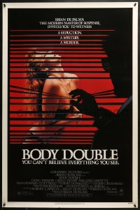 8a126 BODY DOUBLE style B 1sh 1985 Brian De Palma, Melanie Griffith, voyeur watches sexy woman!