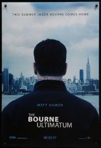 8a130 BOURNE ULTIMATUM teaser DS 1sh 2007 cool image of Matt Damon as Jason Bourne!