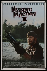 8a132 BRADDOCK: MISSING IN ACTION III int'l 1sh 1988 great image of Chuck Norris w/ M-60 machine gun