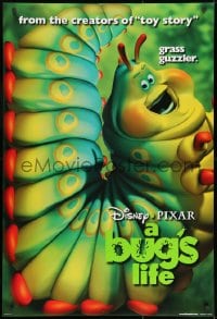 8a151 BUG'S LIFE teaser DS 1sh 1998 Walt Disney, Pixar CG cartoon, giant caterpillar!