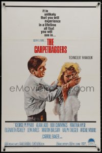 8a164 CARPETBAGGERS int'l 1sh 1964 great close up of Carroll Baker biting George Peppard's hand!