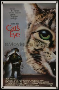 8a172 CAT'S EYE 1sh 1985 Stephen King, Drew Barrymore, art of wacky little monster - by Jeff Wack!