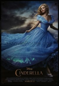 8a180 CINDERELLA advance DS 1sh 2015 great image of Lilly James in the title role!