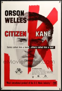 8a181 CITIZEN KANE 1sh R1991 some called Orson Welles a hero, others called him a heel!