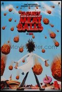 8a187 CLOUDY WITH A CHANCE OF MEATBALLS teaser DS 1sh 2009 Bill Hader, Anna Faris, cute animation!