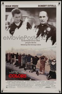 8a196 COLORS 1sh 1988 Sean Penn & Robert Duvall as cops, directed by Dennis Hopper!
