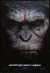 8a227 DAWN OF THE PLANET OF THE APES style A teaser DS 1sh 2014 super close-up of Caesar!