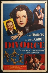 8a256 DIVORCE 1sh R1950 Kay Francis with puppet grooms, Bruce Cabot, Helen Mack!