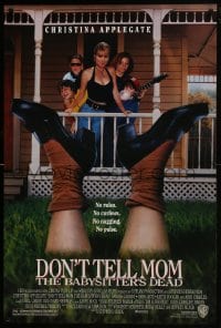 8a263 DON'T TELL MOM THE BABYSITTER'S DEAD 1sh 1991 sexy Christina Applegate, wacky image