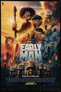 8a274 EARLY MAN DS advance 1sh 2018 Wallace & Gromit, Tom Hiddleston, Maisie Williams, wacky montage