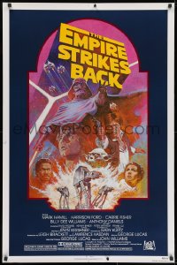 8a281 EMPIRE STRIKES BACK NSS style 1sh R1982 George Lucas sci-fi classic, cool artwork by Tom Jung!