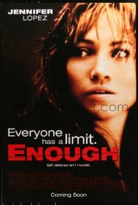 8a287 ENOUGH advance DS 1sh 2002 Jennifer Lopez, Billy Campbell, Wylie, directed by Michael Apted!