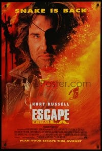 8a289 ESCAPE FROM L.A. int'l advance DS 1sh 1996 John Carpenter, Russell is back as Snake Plissken!
