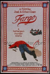 8a307 FARGO DS 1sh 1996 a homespun murder story from Coen Brothers, Dormand, needlepoint design!