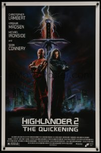 8a403 HIGHLANDER 2 1sh 1991 different image of immortal Christopher Lambert with sword!