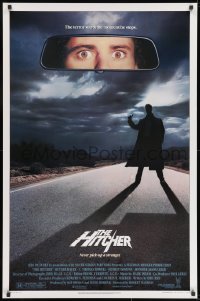 8a406 HITCHER 1sh 1986 creepy hitchhiker Rutger Hauer, C. Thomas Howell, Jennifer Jason Leigh!