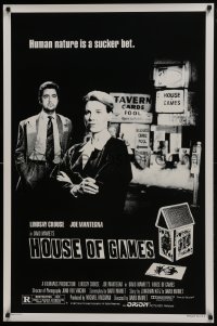 8a412 HOUSE OF GAMES 1sh 1987 David Mamet, Lindsay Crouse, human nature is a sucker bet!