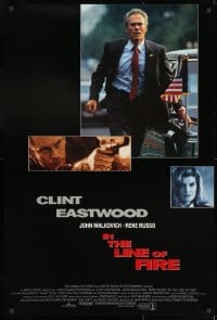 8a433 IN THE LINE OF FIRE int'l DS 1sh 1993 Clint Eastwood as Secret Service, John Malkovich!