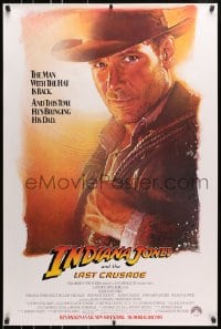 8a440 INDIANA JONES & THE LAST CRUSADE advance 1sh 1989 Ford over white background by Drew Struzan!